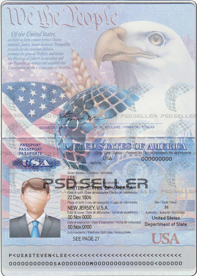 United States Inspired Travel Document PSD V1
